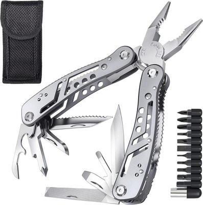 PRIMEZOON 24 in 1 Foldable Multi Utility Plier Multi Utility Plier(24 Tools, Silver)