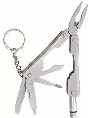 ARQEST Arq-e 9 in 1 MultiFunctional Hand Piler Tool Keychain Multi Utility Plier Multi Utility Plier(9 Tools, Silver)