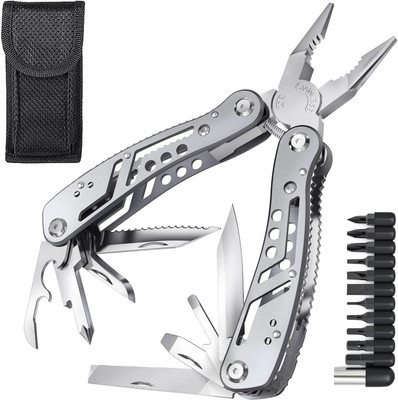 HARSH MART 24 in 1 Multi-function Plier Tools Stainless Steel Anti-Rust properties gripping Multi Utility Plier(24 Tools, Silver)