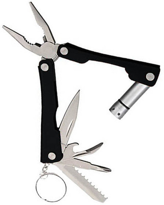 NSV 9 in 1 Multi Utility Plier With Led Flash Light Black (Color) Multi Utility Plier(5 Tools, Black)
