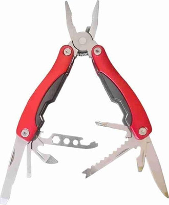 EIS Multi-function Plier Tools Screwdriver bits with Safety Hook, Bottle Opener Multi Utility Plier(15 Tools, Multicolor)