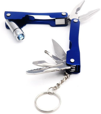ZWEELAY 9 in 1 MultiFunctional Hand Piler Tool Keychain Multi Utility Plier(1 Tools, Blue)