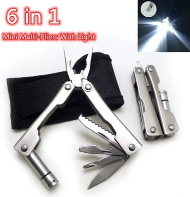 NSV Plier With Multifeatures Titanium Coated 9 in 1 Great Tool for Personal Use Multi Utility Plier(1 Tools, Silver)