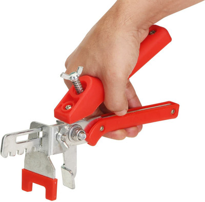 TILFIXER Floor Plier Tile Locator Leveling System Wedges Ceramic Multi Utility Plier Multi Utility Plier(1 Tools, Red, Silver)