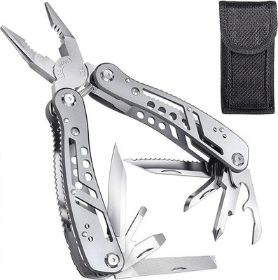 Bluedeal 24 in 1 Multi-function Plier Tools Made of Stainless Steel with 11 Screwdriver Multi Utility Plier(24 Tools, Silver)