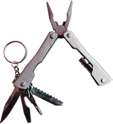 NSV Hand Tool Kit Pocket Size Multi Plier 9 in 1 Tool Silver Color Multi Utility Plier(1 Tools, Silver)