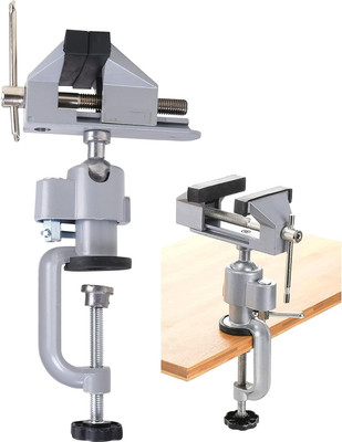 NIKTION Heavy Duty 360° Rotating Bench Vise - Aluminum Alloy Table Clamp Multi Vise Tool