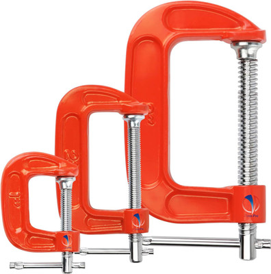 Mass Pro 3PCs G Clamp Set C-Clamps Set with Opening Capacity 25/50/75mm Multi Vise Tool