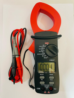 HTY HTC CM 207 Contact Voltage (NCV), Clamp Torch True RMS Digital Clampmeter Digital Multimeter(Black 2000 Counts)