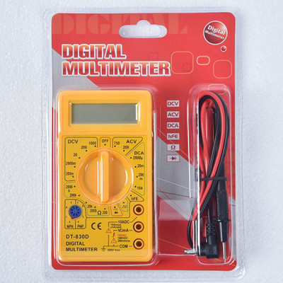 Gilhot 830D Digital Multimeter AC/DC Voltage Current Tester | Resistance, Diode Tester Digital Multimeter(Yellow 2000 Counts)