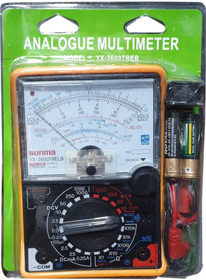 Gilhot YX-3600 TREB Analog Multimeter | High-Precision AC/DC Voltage Analog Multimeter(Black, Yellow 2000 Counts)