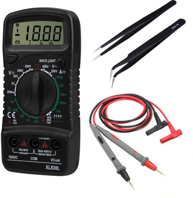 Crafts Haveli Multimeter 830, 2Pc Anti Static Tweezer & Wire Digital Multimeter(9999 Counts)