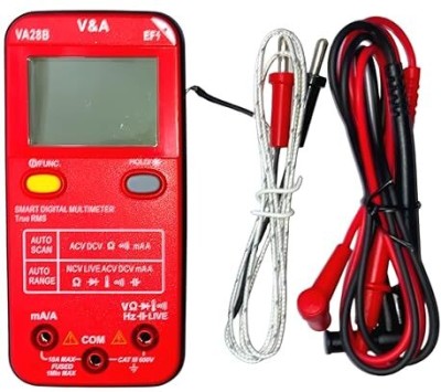 VA RISHABH VA28B Pocket Size With Auto Range,Auto Scan,ACV&DCV,True RMS Smart Digital Multimeter(Red 4000 Counts)