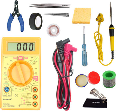 FADMAN MMTSA-2(12) High Quality 25W Soldering Iron Equipments Combo Pack With Digital Multimeter(Multicolor 2000 Counts)