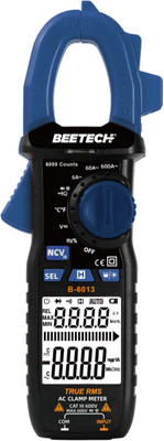 HTY Beetech B-6013 600A AC Dual Reading True Rms Digital Clampmeter Digital Multimeter(Blue 8000 Counts)