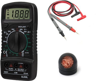 Sharum Crafts Multimeter 830, Wire & Soldering Iron Tip Cleaner Digital Multimeter(9999 Counts)