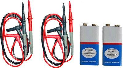 Etake 2 Multimeter Cable Lead With 2 Battery Test Wire Silicone Material Resistant Digital Multimeter(2000 Counts)