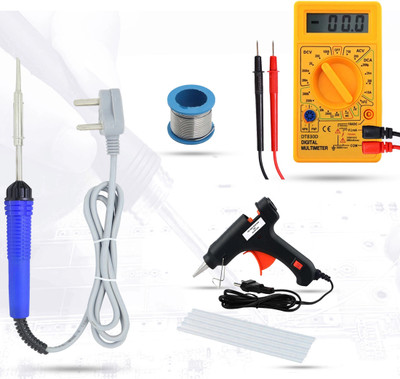 Hillgrove HGCM103M3 5in1 Soldering Machine Glue Gun Combo Kit Set with Digital Multimeter Digital Multimeter(Multicolor 2000 Counts)