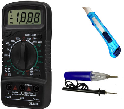 Sharum Crafts Multimeter 830, Knife & Continuty Tester Digital Multimeter(9999 Counts)