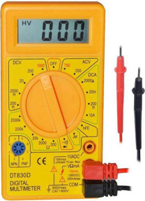 BALRAMA Digital Multimeter For AC/DC Voltage, Current Detector With Test Leads Digital Multimeter(Yellow 2000 Counts)