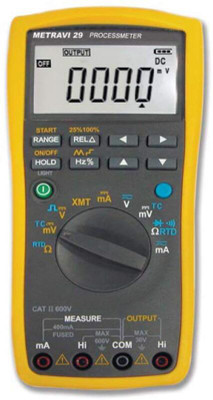 Metravi PM 29 Digital Process Meter (DMM+CALIBRATOR) Digital Multimeter(Black, Yellow 2000 Counts)