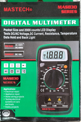 MASSTECH MAS830 Digital Multimeter(Black 2000 Counts)