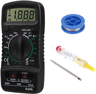 Crafts Haveli Multimeter 830, Soldering Wire & 2in1 Tester Digital Multimeter(9999 Counts)