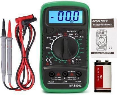 Montreal MAS830L With High Quality Probes AC/DC Voltage & DC Current Pocket Multitester Digital Multimeter (Green, Black 2000 Counts) Digital Multimeter (2000 Counts) Digital Multimeter(2000 Counts) Montreal MAS830L With High Quality Probes AC/DC Voltage & DC Current Pocket Multitester Digital Multimeter (Green, Black 2000 Counts) Digital Multimeter (2000 Counts) Digital Multimeter(2000 Counts)