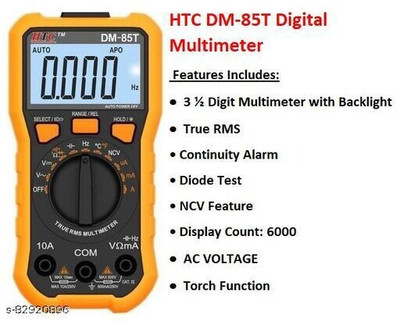 HTC Instruments DM-85T Digital Multimeter (Multicolor 6000 Counts) Digital Multimeter(Black 6000 Counts)