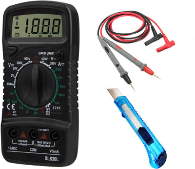 Sharum Crafts Multimeter 830, Wire & Knife Cutter Digital Multimeter(9999 Counts)