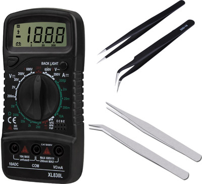 Crafts Haveli Multimeter 830, 2Pc Anti Static Tweezer & 2Pc Tweezer Digital Multimeter(9999 Counts)