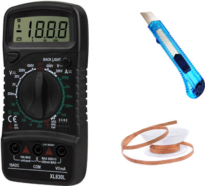 Crafts Haveli Multimeter 830, Knife & Desoldering Wik Digital Multimeter(9999 Counts)