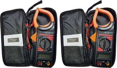 Inditrust Digital clamp meter with LCD display for AC/DC current measurement (pack of 2) Digital Multimeter(Multicolor 2000 Counts)