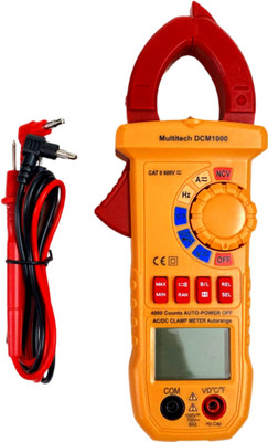 MULTITECH DCM1000 AC/DC Clampmeter 600A with Auto Range, Ncv, Temp. etc. (4000 Counts) Digital Multimeter(4000 Counts)