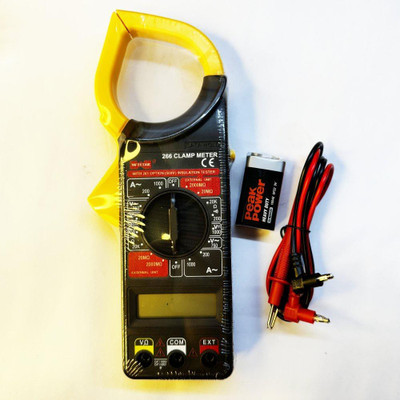 Gilhot DT-266 Clamp Meter | AC/DC Voltage, AC Current & Continuity Testing Tool Digital Multimeter(Black 2000 Counts)
