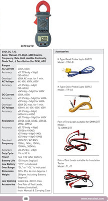 Meco 3690 Auto Digital AC/DC Clamp Meter with Calibration Certificate Digital Multimeter(Grey 4000 Counts)