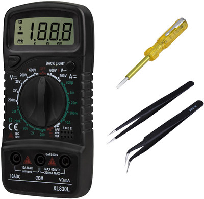 Crafts Haveli Multimeter 830, Tester & 2Pc Anti Static Tweezer Digital Multimeter(9999 Counts)
