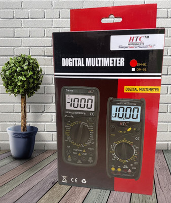 HTY HTC-DM-81 Digital Multimeter Capacitance Diode Transistor and Live Tester Digital Multimeter(Black 2000 Counts)