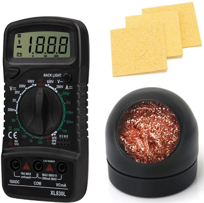 Crafts Haveli Multimeter 830, 3Pc Sponge & Soldering Iron Tip Cleaner Digital Multimeter(9999 Counts)