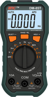 HTY HTC DM-85T Digital TRMS Multimeter with Frequency and Temperature Digital Multimeter(Green 6000 Counts)
