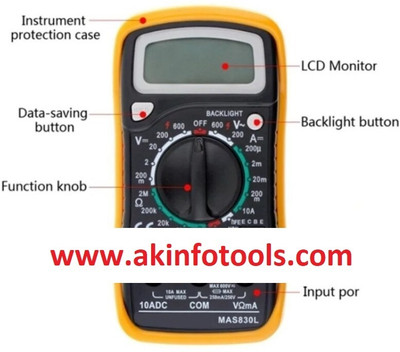 Divinext Multi Tester UNITY MAS830L Digital Multimeter(Orange 2000 Counts)