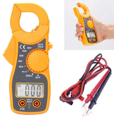 XBEY LCD Digital Clamp Ampere AC DC Voltage Multi Meter Current OHM Tester Digital Multimeter(Multicolor 2000 Counts)