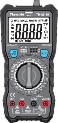 tHemiStO TH-M110 AC/DC 20 A Current True RMS Digital Multimeter(Black 6000 Counts)
