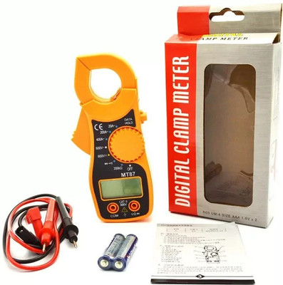 BALRAMA Portable MT-87 Digital Clamp Meter Non-magnetic Electronic Level (20 cm) Digital Multimeter(Yellow 2000 Counts)
