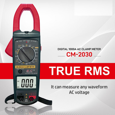 HTY HTC CM2030, Digital Ac Clamp Meter 1000A Tester Clip-On-Meter Digital Multimeter(Green, Red 4000 Counts)