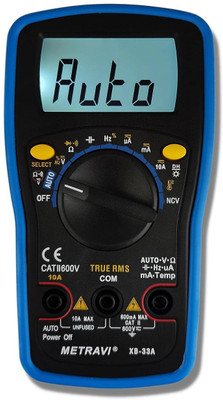 Metravi XB-33A Fully Auto-ranging Digital TRMS Multimeter with NCV & Overload Protection Digital Multimeter(Black, Blue 3200 Counts)