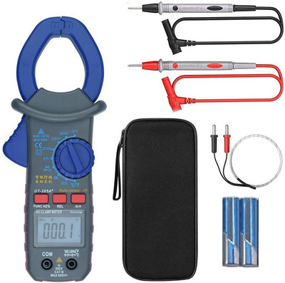 Techtest UT205 Digital Clamp Meter Intelligent Anti-Burning Digital Ac Clamp Meter Digital Multimeter(Grey 6000 Counts)