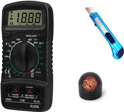Crafts Haveli Multimeter 830, Knife & Soldering Iron Tip Cleaner Digital Multimeter(9999 Counts)