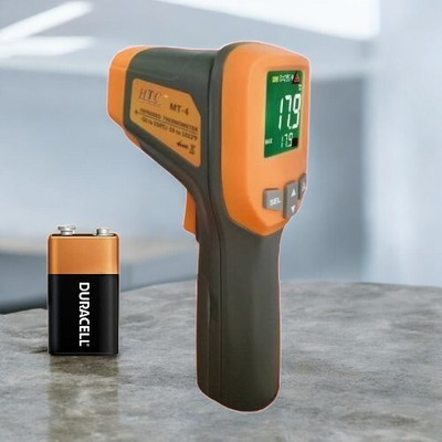HTY HTC MT4 Infrared Thermometer °C or °F Selection Circular, Infrared Thermometer Digital Multimeter(Yellow 2000 Counts)