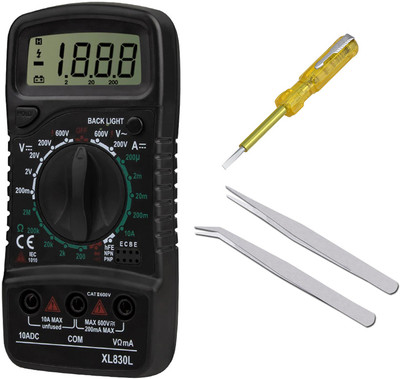 Crafts Haveli Multimeter 830, Tester & 2Pc Tweezer Digital Multimeter(9999 Counts)